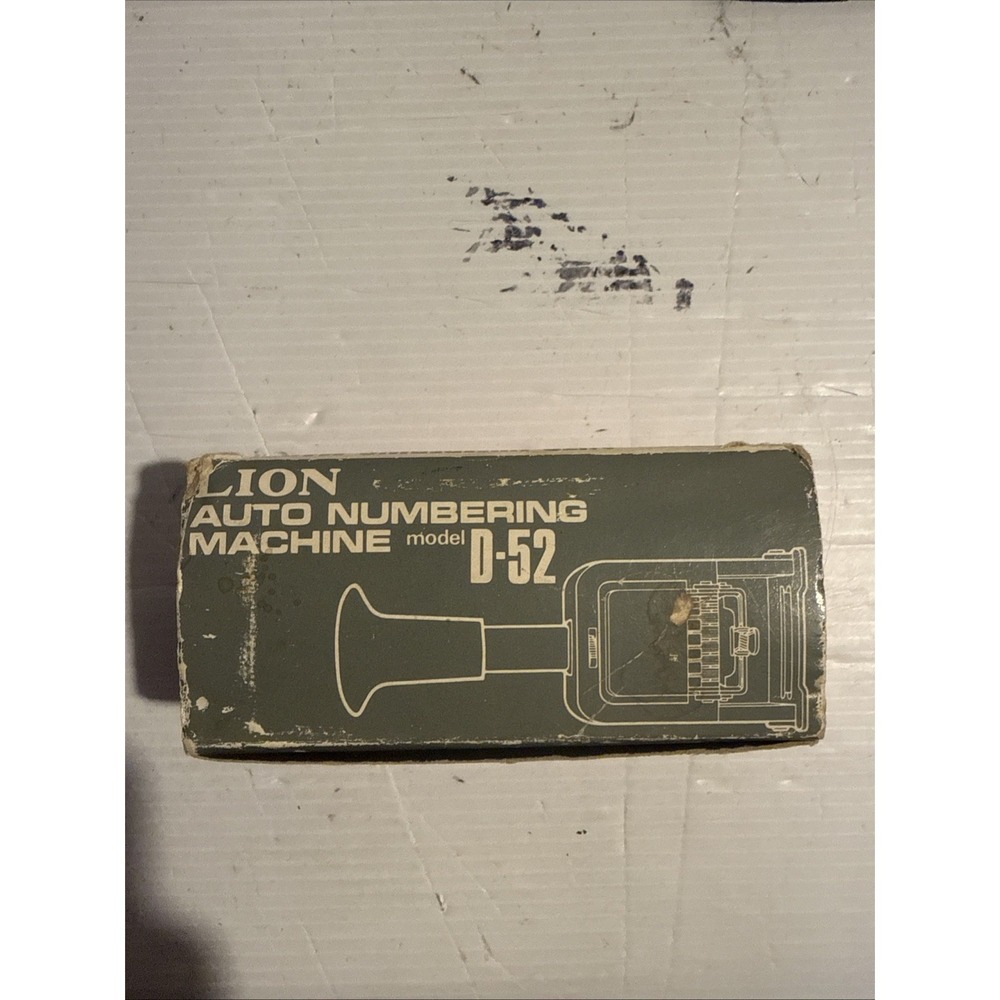 Vintage Lion Auto Numbering Machine, Model D-52, 1960s